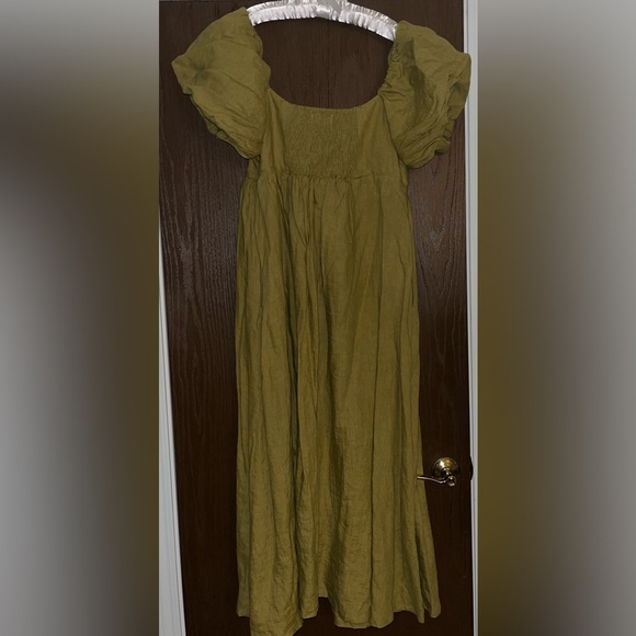 Solai the Label French Riviera Linen Dress in Olive, size XL - Picture 9 of 10
